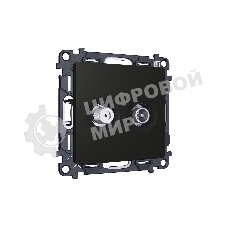 Комплект механизма розетки TV оконечной + SAT 5-862MHz 3.5dB/950-2150MHz 3.5dB ALFA Черный матовый QUANT (AP8133, VM217) MA813310