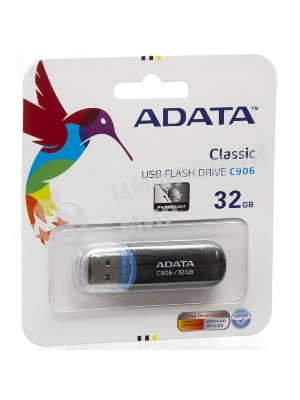 Флешка USB ADATA C906 (AC906-32G-RBK), 32Gb, USB 2.0, R/W 15/5, черный/синий
