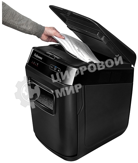 Шредер Fellowes AutoMax 200C (секр.P-4)/фрагменты/200лист./32лтр./пл.карты