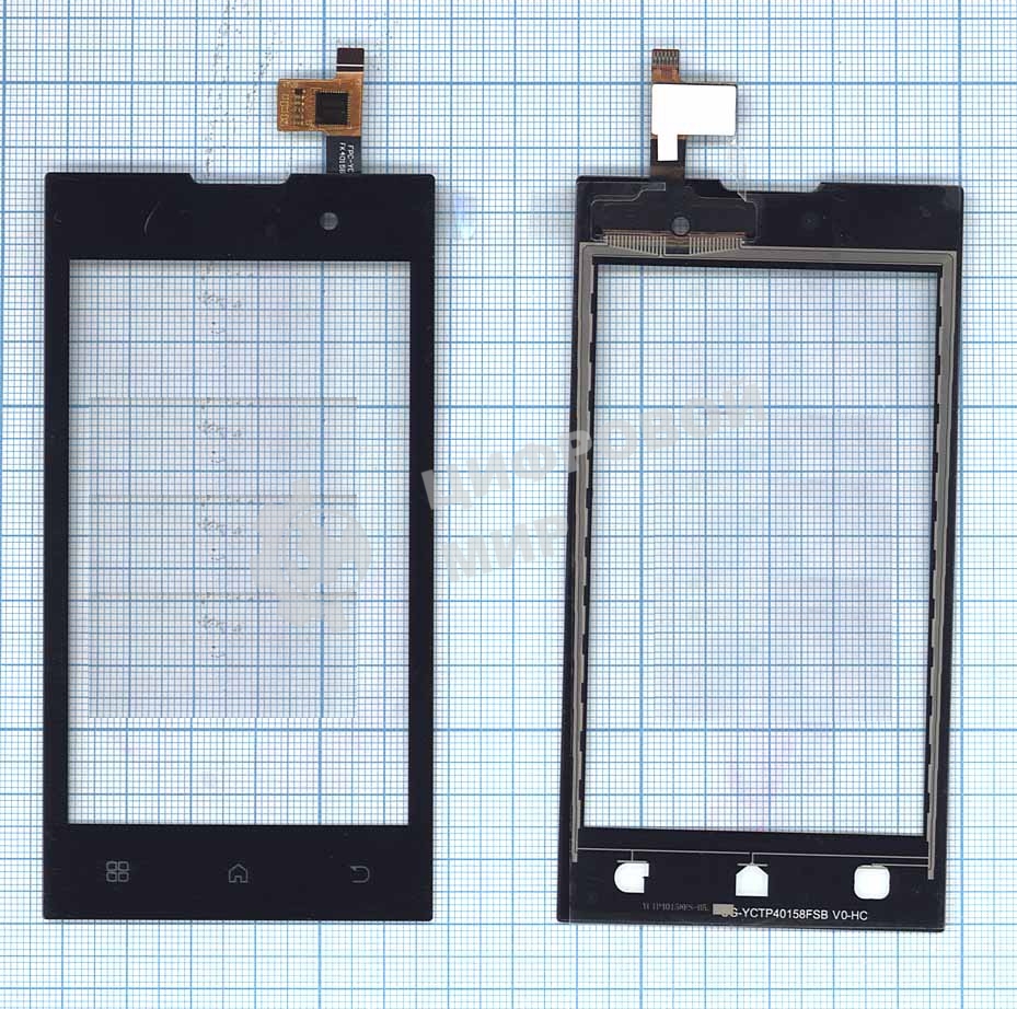 Сенсорное стекло (тачскрин) для ZTE V815W v2, черное