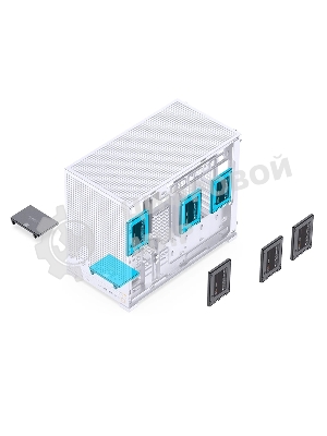 Корпус без блока питания Case JONSBO D32 PRO, Mini-Tower, TG, no fan, 2xUSB-A 3.2 + 1xUSB-C 3.2, mATX, mDTX, mITX White