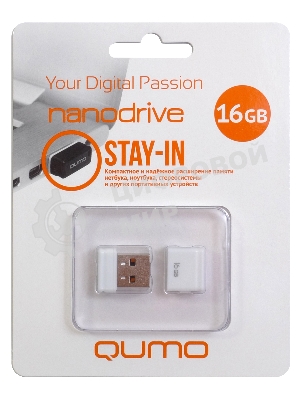 Флешка USB QUMO 16Gb, NANO QM16GUD-NANO-W белый