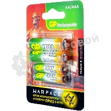 Аккумулятор GP Rechargeable 270AA+100AAAHC AA/AAA NiMH 2700mAh (4шт) блистер