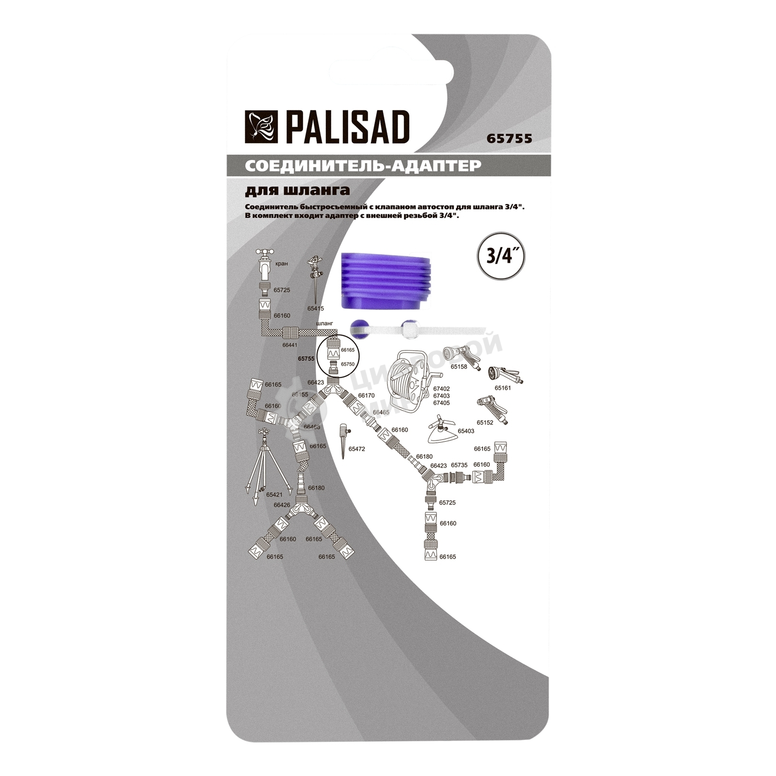 Соединитель-адаптер Palisad пластмассовый, 3/4