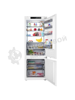 Встраиваемый холодильник Maunfeld MBF19369NFWGR LUX Inverter белый двухкамерный 257/84л морозилка снизу