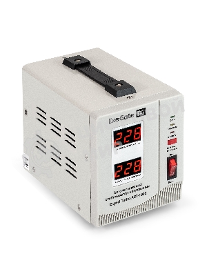 Стабилизатор напряжения ExeGate EX291729RUS Expert Turbo AST-1000 (1000ВА, вход 80-260В, двойная цифр. индикация вход/вых. напряжения, выход 220В±8%, КПД 98%, 5 уровней защиты, задержка, усиленный метал. корпус, 1*Schuko, RTL)