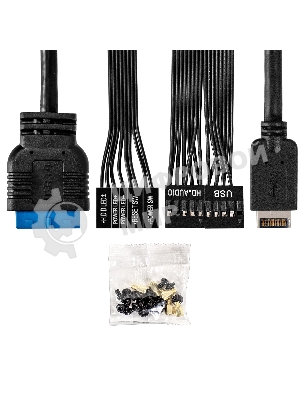 Компьютерный корпус Minitower ExeGate BAA-308UC-UNS500 (mATX, БП UNS500 с вент. 12см, 1хUSB/1хUSB 3.0/1хTypeC, HD Audio, черный)
