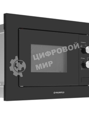 Встраиваемая микроволновая печь Maunfeld MBMO.20.1PGb черный, 20 л, 800 Вт, переключатели - поворотный механизм
