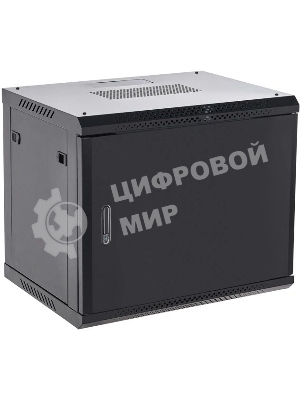 Шкаф коммутационный Rexant настенный 12U 600x600 мм пер. дв. металл черный