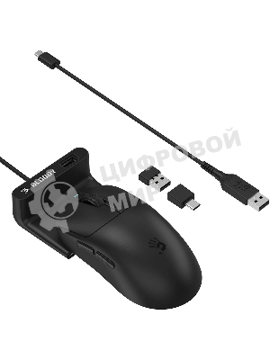 Мышь беспроводная/проводная A4tech Bloody R77UltraDock черный, 20000 dpi, USB Type-A, радиоканал, кнопки - 5