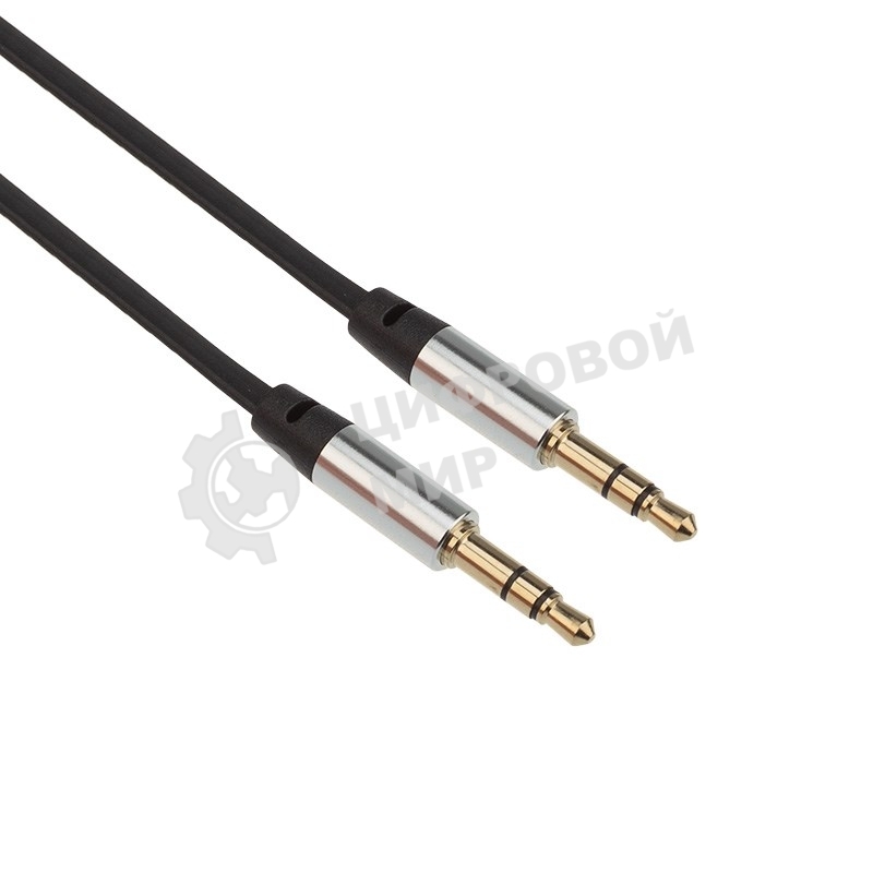 Аудиокабель AUX Rexant 3.5 мм шнур плоский 1 м черный