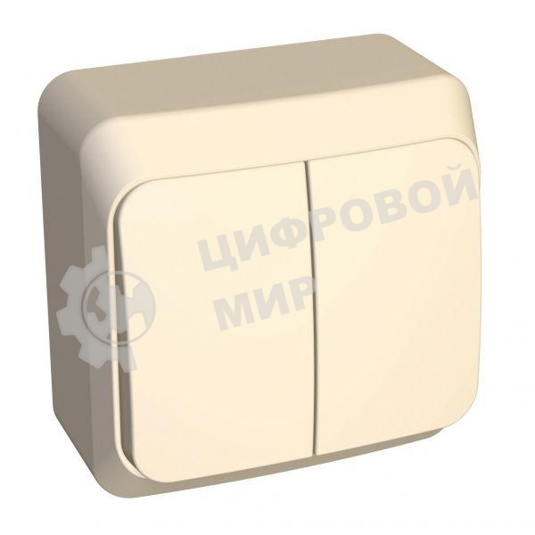 Выключатель 2-кл. ОП Этюд 10А IP20 с индик. крем. SchE BA10-006K
