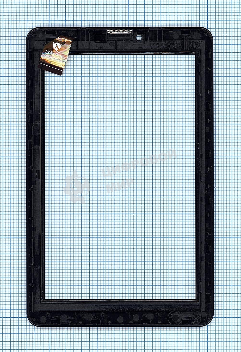 Сенсорное стекло (тачскрин) для Irbis TZ747, черное с рамкой