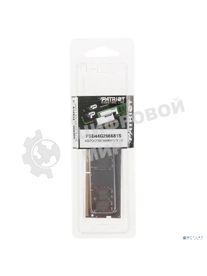 Оперативная память Patriot Signature, DDR4, 4GB (1x4 GB), 2666 MHz, CL19, SO-DIMM
