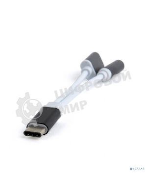Переходник Cablexpert USB Type-C/Jack3.5 F+ Type-C F, черный, пакет (CCA-UC3.5F-02)