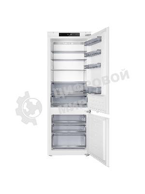 Встраиваемый холодильник Maunfeld MBF19369NFWGR LUX Inverter белый двухкамерный 257/84л морозилка снизу