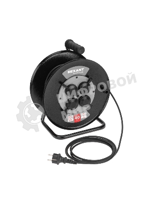 Удлинитель силовой Rexant КГ на катушке 4 гнезда с/з 40 м 3х1.5 кв.мм IP44 c защитными крышками метал. катушка