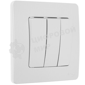 Выключатель 3-кл. СП BLANCA (сх.1+1+1) 10А 250В алюм. SchE BLNVS100503