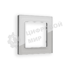 Рамка ALFA Platos (Серебро Стекло органическое) 1-ая AF330401
