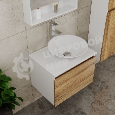 Комплект для ванной, 4 предмета (тумба Bau Dream 60 + раковина BAU D43, белая + смеситель Hotel Still, выпуск клик-клак, хром)