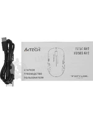 Мышь беспроводная A4Tech Fstyler FG15CS Air2 белый, 1200 dpi, USB Type-A, радиоканал, кнопки - 3