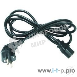Шнур сетевой Rexant евровилка угловая - евроразъем С13, кабель 3x0,75 мм², длина 1,8 м. (PVC пакет)
