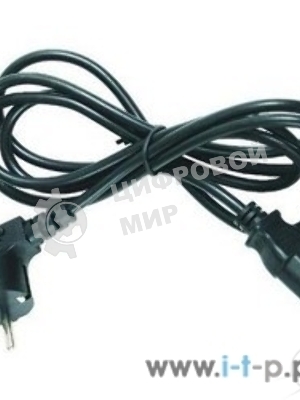 Шнур сетевой Rexant евровилка угловая - евроразъем С13, кабель 3x0,75 мм², длина 1,8 м. (PVC пакет)