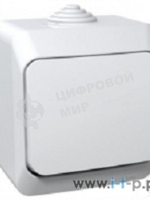 Выключатель 10 АХ, белый, ЭТЮД IP44 О/У 1-клавишный