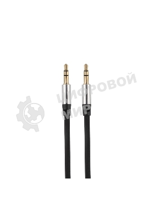 Аудиокабель AUX Rexant 3.5 мм шнур плоский 1 м черный
