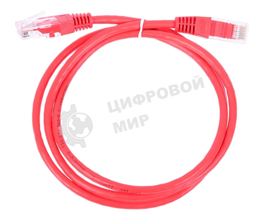 Патч-корд LANMASTER UTP TWT-45-45-0.5-RD вилка RJ-45-вилка RJ-45 cat.5е 0.5м красный ПВХ (уп.:1шт)
