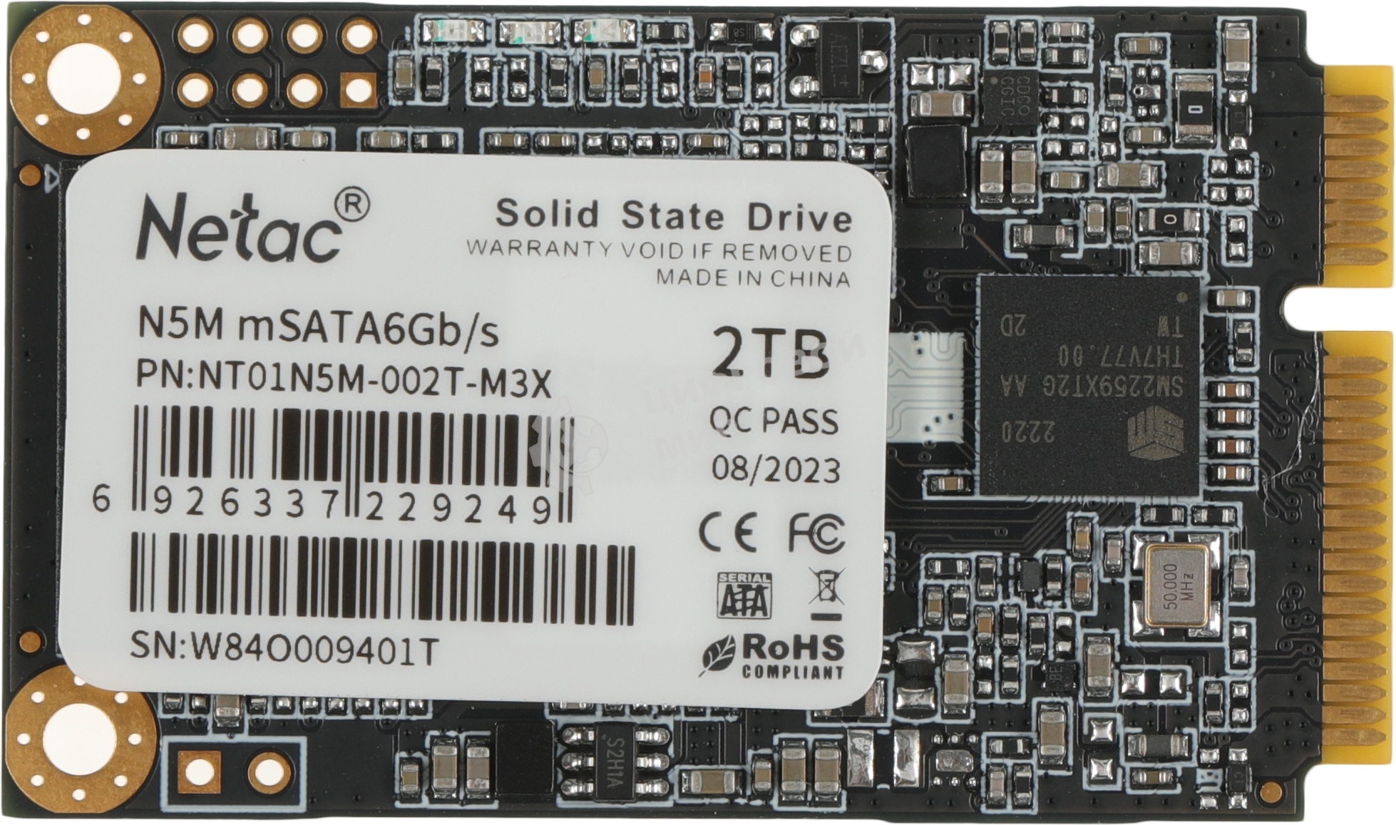 Накопитель SSD Netac N5M, 2048GB, mSATA, R/W 545/500