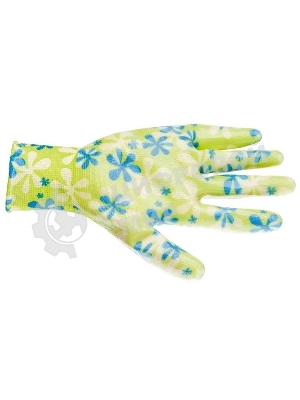 Перчатки садовые Palisad из полиэстера с нитрильным обливом, зеленые, S