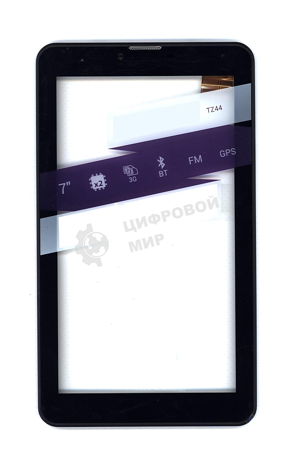 Сенсорное стекло (тачскрин) для Irbis TZ44 TZ45, черное с рамкой