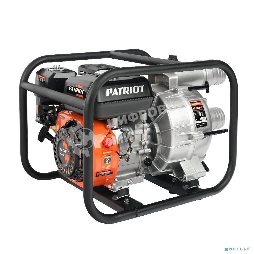 Мотопомпа Patriot MP 3065 SF4т АИ92 210 см 3 7.0лс самовс. 65м3/ч 1100л/мин гл.7м напор30м 3'' 3.5л