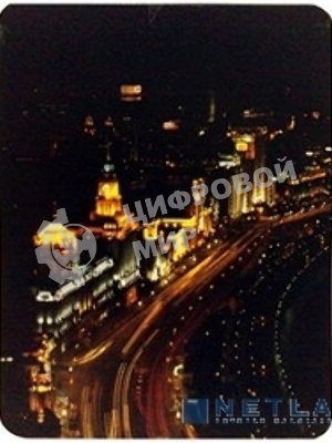 Коврик для мыши Buro BU-M80007 пластиковый ночной город 230х180х2мм