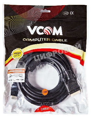 Кабель HDMI AM/DVI(24+1)M, 7.5м, CU, 1080P@60Hz, 2F, VCOM CG484GD-7.5M