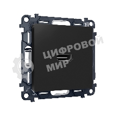 Комплект механизма розетки HDMI 2.0 ALFA Черный матовый 40V/500mA 2.0GHz 5-18Gbit/s QUANT (AP8140, VM222) MA814010