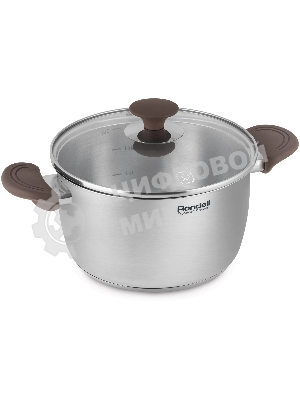 Кастрюля Rondell Coffee Bean RDS-1645, 5.7 л, 24 см, без крышки, стальной