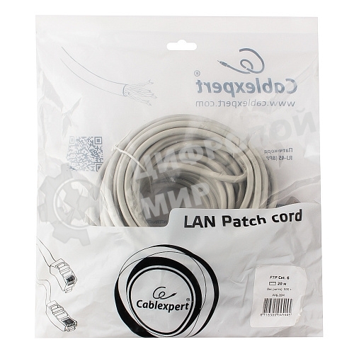 Патч-корд FTP Cablexpert cat.6, 20м, литой, многожильный, серый