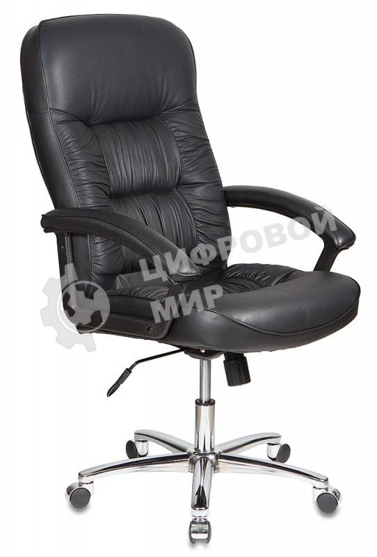 Кресло руководителя Бюрократ T-9908AXSN-AB черный, кожа, крестовина металл