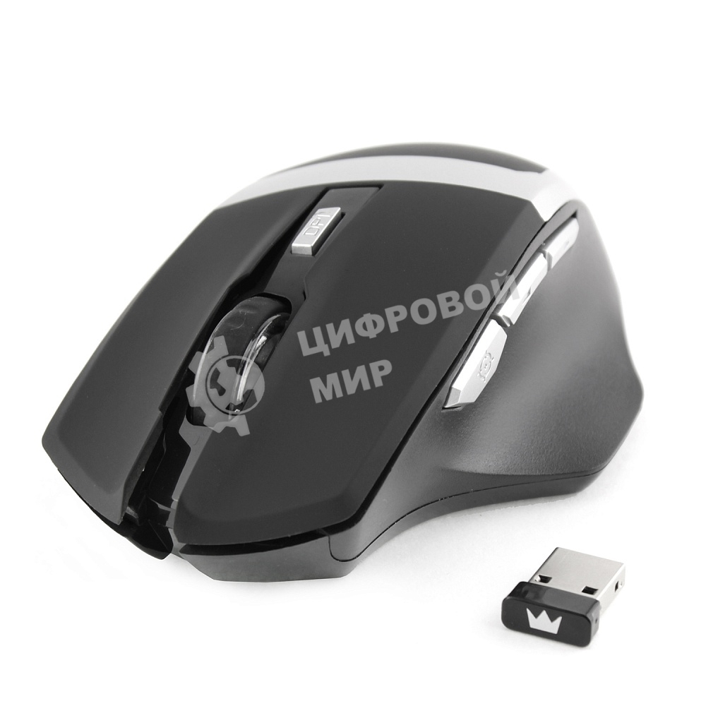 Мышь беспроводная Crown Gaming CMXG-801 черный, 1600 dpi, радиоканал, USB, кнопки - 7