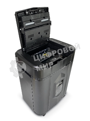 Шредер Heleos АП20-4 черный с автоподачей (секр.P-4) перекрестный 131лист. 20лтр. скрепки скобы пл.карты