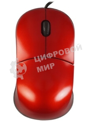 Мышь проводная Qumo Simple Office M92 красный, 1000 dpi, USB, кнопки - 3