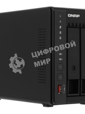 SMB QNAP TS-253E-8G NAS, 2-tray w/o HDD. 2xHDMI-port. 4-core Celeron J6412 2-2.6 GHz, 8Gb DDR, 2x2.5Gb LAN, 2 x M.2 2280 PCIe Gen 3 x2, 2x USB 3.2 Gen 2 (10Gbps) Port, 2x USB 2.0 port