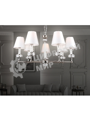 Люстра Ambrella light LH71003/7 BN/WH никель/белый E14*7 max 40W D820*1130
