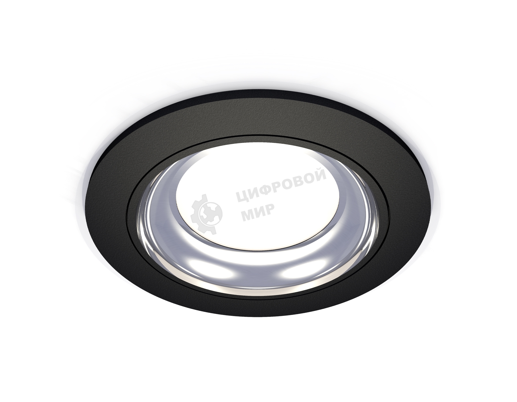 Комплект встраиваемого светильника Ambrella light XC7622061 SBK/PSL черный песок/серебро полированное MR16 GU5.3 (C7622, N7023)