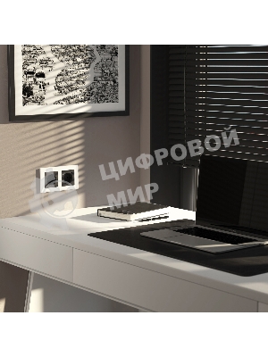 Рамка на 2 поста Senso (белый, стекло soft-touch)