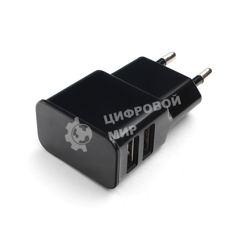 Сетевое зарядное устройство Cablexpert MP3A-PC-12 100/220V - 5V USB 2 порта, 2.1A, черный