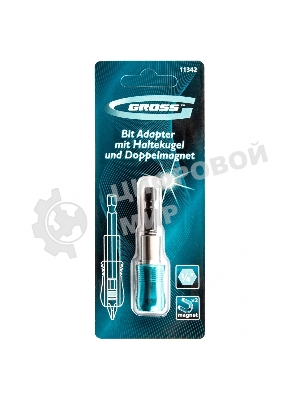 Адаптер для бит Gross 11342 с держателем и двойным магнитом, 1/4