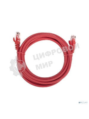 Патч-корд U/UTP Rexant cat.6, RJ45-RJ45, неэкранированный, 26AWG, LSZH, красный, 3 м